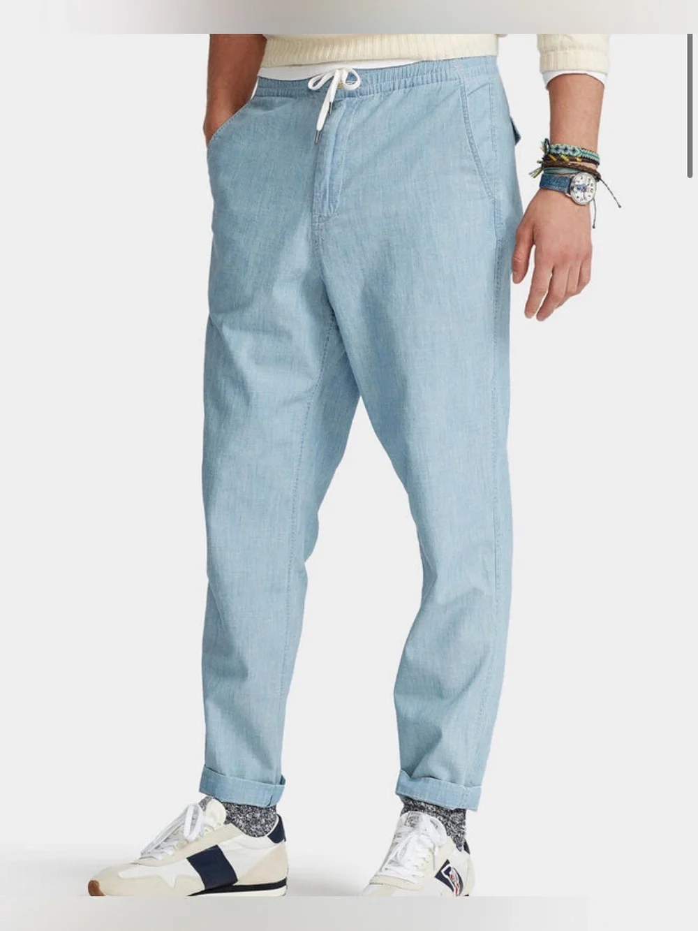 NWT Polo Ralph Lauren Men’s Chambray Cotton Pants Beach Vacation XXL